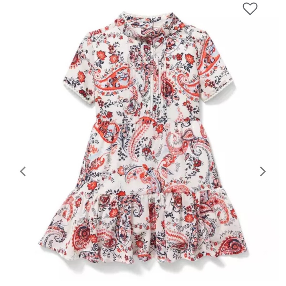 Janie & Jack The Maya Dress White Paisley. Size 5.